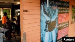 A Thai police immigration post in the port city of Ranong in southern Thailand Oct. 30, 2013.