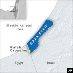 Map of Rafah Crossing between Egypt and the Gaza Strip