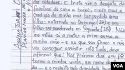 Carta do activista angolano Osvaldo Caholo