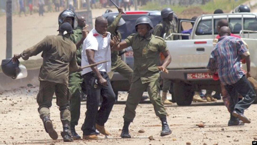Violence has plagued previous opposition protests, like at this one in Conakry, Guinea, Sept. 27, 2011.