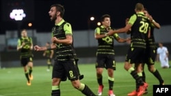 Des joueurs de l'équipe portugaise Rio Ave lors d'un match à Vila do Conde, le 27 octobre 2017.