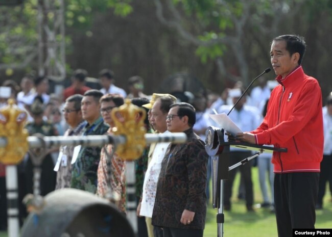 Presiden Joko Widodo dalam acara deklarasi antiradikalisme terorisme dari pimpinan perguruan tinggi se-Indonesia di Nusa Dua Bali, Selasa, 26 September 2017. (Foto: Biro Pers Kepresidenan RI).