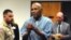FILE - Former pro football star O.J. Simpson reacts after learning he was granted parole, at Lovelock Correctional Center in Lovelock, Nevada, July 20, 2017. 