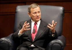 Supreme Court Chief Justice John Roberts answers questions during an appearance at Belmont University, Feb. 6, 2019, in Nashville, Tennessee.
