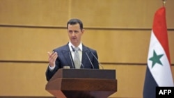 Tổng thống Syria Bashar al-Assad nói chuyện tại Đại học Damascus ở Syria hôm 10/1/12