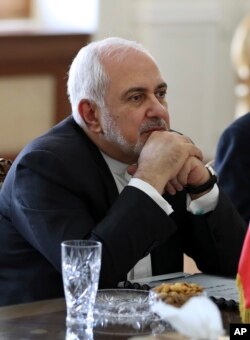 Iranian Foreign Minister Mohammad Javad Zarif attends a meeting with his Japanese counterpart Taro Kono, in Tehran, Iran, June 12, 2019.