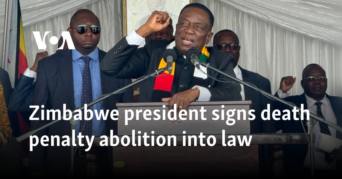 Zimbabwe president signs death penalty abolition into law