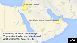 Secretary of State John Kerry's Trip to the Jordan and the United Arab Emirates, Nov. 12-14.