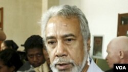 Perdana Menteri Timor Leste Xanana Gusmao berbicara kepada wartawan di Dili (foto: dok). Gusmao mengunjungi AS untuk bertemu dengan Menteri Luar Negeri Hillary Clinton dan menghadiri Sidang Umum PBB.