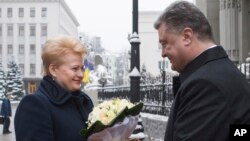 Президенти Даля Грибаускайте і Петро Порошенко у Києві 24 листопада.