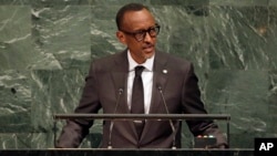 Paul Kagame, lors de l'Assemblée générale des Nations Unies au siège de l'ONU, le 20 septembre 2017.