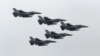 FILE - Taiwan Air Force's F-16 fighter jets fly during the annual Han Kuang military exercise at an army base in Hsinchu, northern Taiwan, July 4, 2015.