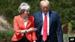 Shugaban Amurka Donald Trump da Firaministar Burtaniya Theresa May 