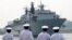 រូប​ឯកសារ៖ នាវា​ HMS Albion របស់​កង​ទ័ព​ជើង​ទឹក​ចក្រ​ភព​អង់គ្លេស​ បាន​មក​ដល់​កំពង់​ផែ Harumi Pier ក្នុង​ទីក្រុង​តូក្យូ ប្រទេស​ជប៉ុន កាល​ពី​ខែ​សីហា ឆ្នាំ​២០១៨។