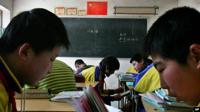北京郊区一所农村小学校的学生在学习。(资料照片)