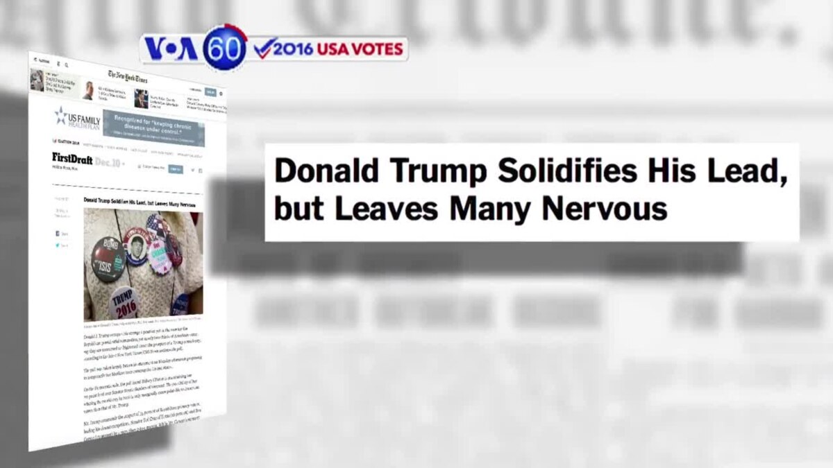 VOA60 Elections A new CBS/New York Times Poll shows that Donald Trump