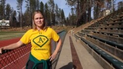 The Camp Fire raged through town three months after Anne Stearns started her job as the athletic director of Paradise High School. (Elizabeth Lee/VOA News)