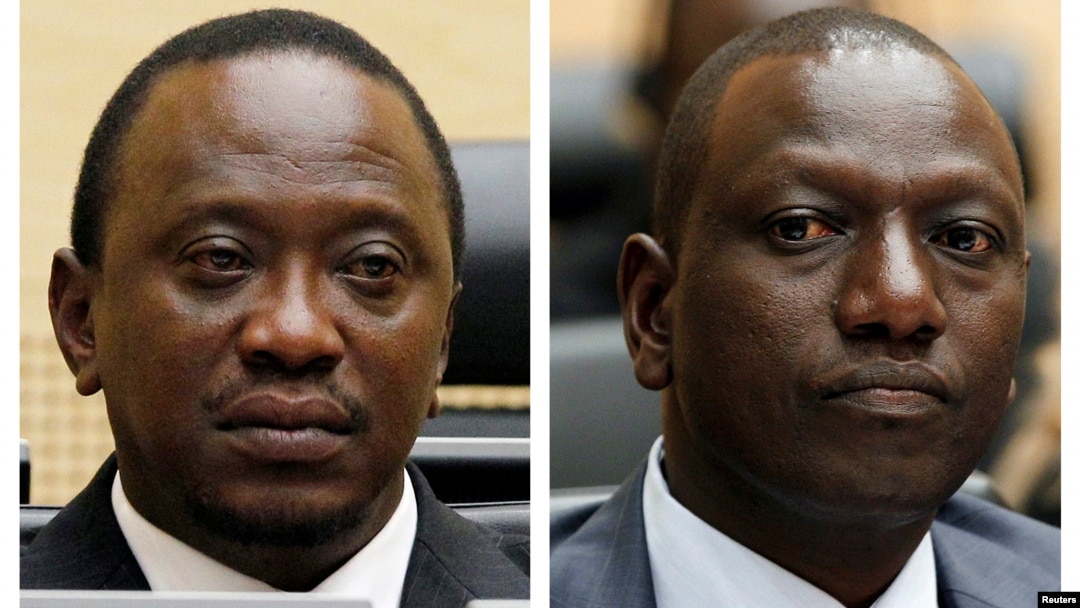 Presiden Kenya Uhuru Kenyatta (kiri) dan Wapres Kenya, William Ruto sama-sama didakwa oleh ICC dalam kasus kejahatan terhadap kemanusiaan di Kenya (foto: dok). 