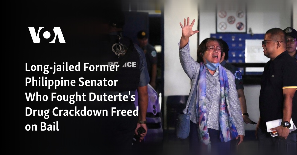 Long-jailed Former Philippine Senator Who Fought Duterte’s Drug Crackdown Freed on Bail