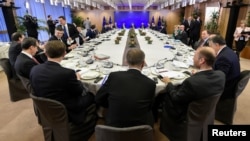 European Union leaders attend a summit in Brussels, Dec. 15, 2017.