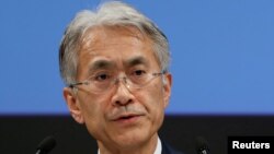 Chief Financial Officer Sony Corp., Kenichiro Yoshida, dalam sebuah konferensi pers di kantor pusat Sony di Tokyo, Jepang, 2 Februari 2017.