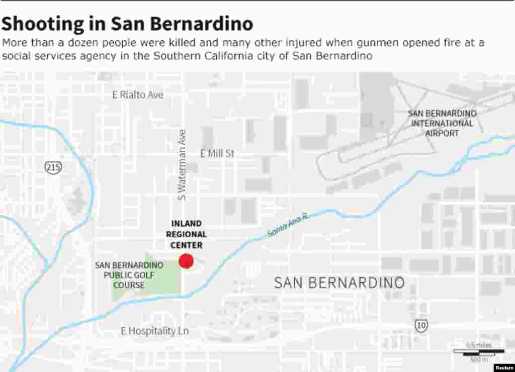 Penembakan terjadi di Inland Regional Center, fasilitas untuk orang-orang dengan disabilitas perkembangan.&nbsp;