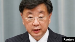 일본 납치 문제 담당상을 겸임하는 마쓰노 히로카즈 관방장관