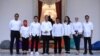 Presiden Joko Widodo memperkenalkan tujuh orang Staf Khusus Presiden di veranda Istana Merdeka, Jakarta, Kamis, 21 November 2019. (Foto: setpres.setneg)