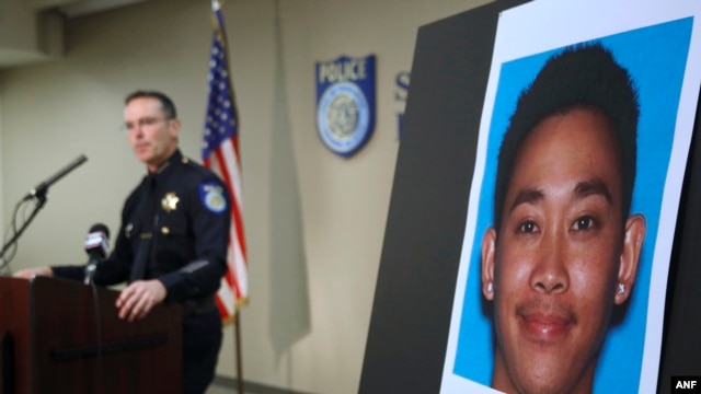 El jefe de Policía de Sacramento, Sam Somers Jr. anunció el arresto de James Tran, el miércoles, 4 de noviembre de 2015.
