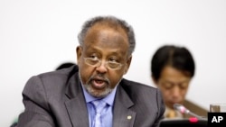 Ismael Omar Guelleh, le président de Djibouti, aux Nations unies, New York, le 24 septembre 2011. Il est au pouvoir depuis 1999. (Photo: AP/David Karp)