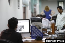 Inside the Cambodia Daily's office in Phnom Penh, Cambodia. (Siv Channa/The Cambodia Daily)