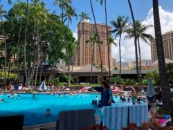 The Grand Waikikian di Hilton Hawaiian Village di Honolulu pada Rabu, 7 Agustus 2019. (Foto: AP/John Marshall)