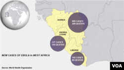 Ebola figures from Guinea, Sierra Leone and Liberia