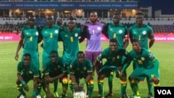L'équipe de football du Sénégal avant d’affronter la Tunisie, Franceville, Gabon, le 15 janvier 2017