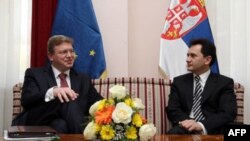 Susret evropskog komesara za proširenje Štefana Filea i potpredsednika Vlade Srbije Božidara Đelića u Beogradu