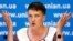 Ukrainian pilot and MP Nadiya Savchenko attends a news conference in Kyiv, August 2, 2016. 