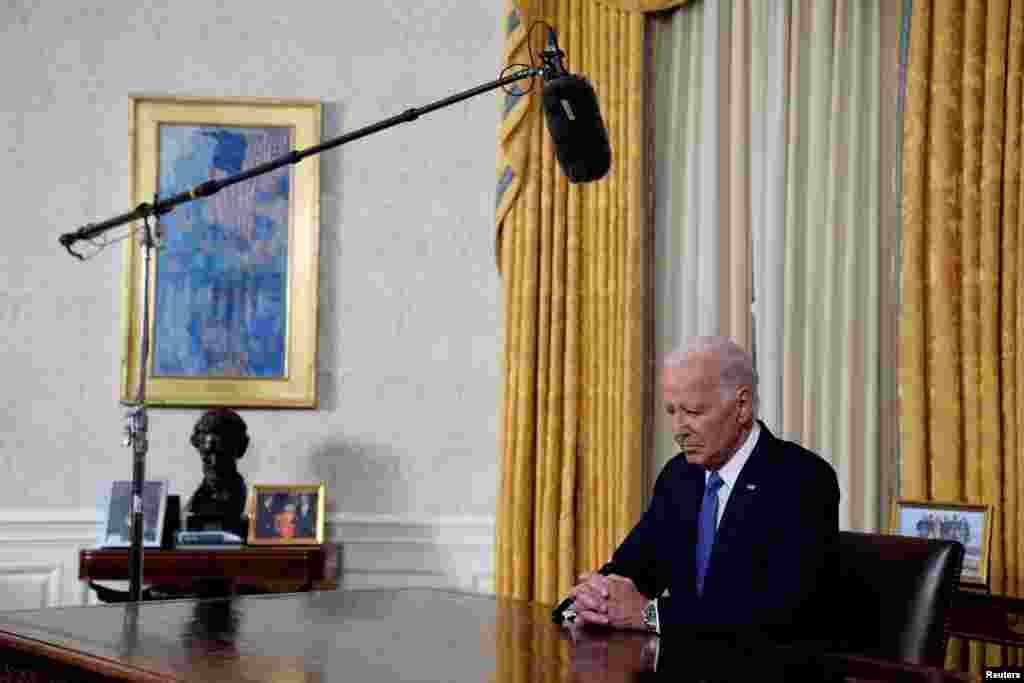 U.S. President Joe Biden addresses the nation on his decision to end his reelection bid in Washington, July 24, 2024.