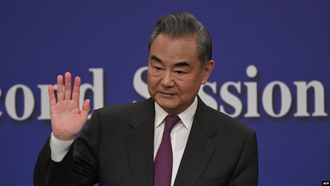 中國外長王毅星期四（3月7日）在中國第十四屆全國人大二次會議外交記者會上。