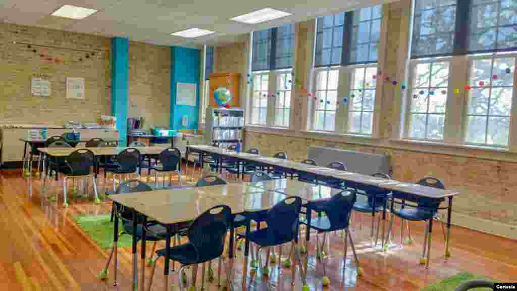 Sala de aula da Matthew Elementary School em Austin, Texas.