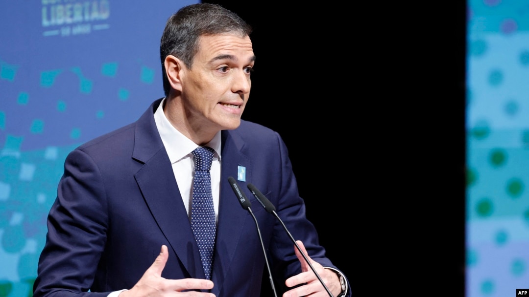 Španski premijer Pedro Sančez na ceremoniji obeležavanja pedesete godišnjice smrti diktatora Franciska Franka, Madrid, 8. januar 2025.(Foto: AFP/Oscar Del Pozo)