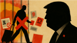 图示：特朗普总统的政府对一些国家实施全面或部分入境限制。