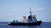 FILE - The Italian-flagged rescue vessel 'Mare Jonio' sails as it takes part in the "Mediterranea - Saving Humans" project in the central Mediterranean Sea, Oct. 6, 2018.