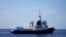 FILE - The Italian-flagged rescue vessel 'Mare Jonio' sails as it takes part in the "Mediterranea - Saving Humans" project in the central Mediterranean Sea, Oct. 6, 2018.