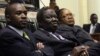 FILE: Zimbabwe Vice President Joice Mujuru (R), Prime Minister Morgan Tsvangirai (C) and member of the House of Assembly of Zimbabwe for Kuwadzana Nelson Chamisa attends the presentation of the Final Draft of the Constitution for debate in Parliament Building. (Reuters)