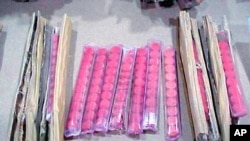 FILE - A U.S. Customs handout photo of the drug ya ba, which was discovered in a shipment of chopsticks. 