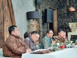 Media gathering Kementerian Luar Negeri di Jakarta, Senin, 16 Desember 2019, soal keanggotaan tidak tetap indonesia dalam Dewan Keamanan PBB. (Foto: Fathiyah Wardah/VOA)