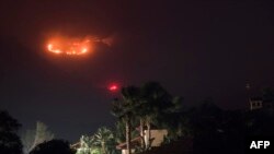 L'incendie Thomas le 16 décembre 2017 à Montecito en Californie.