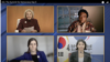 Panel de discusión sobre desigualdad de género en la Cumbre Virtual por la Democracia, desarrollado en EE. UU. el 8 de diciembre de 2021.