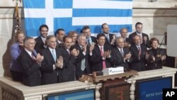 Στιγμιότυπο από την εκδήλωση στο χρηματιστήριο της Νέας Υόρκης