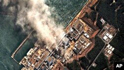 The earthquake and tsunami damaged Fukushima Daiichi nuclear plant located in the town of Okuma in the Futaba District of Fukushima Prefecture, Japan, on March 14, 2011